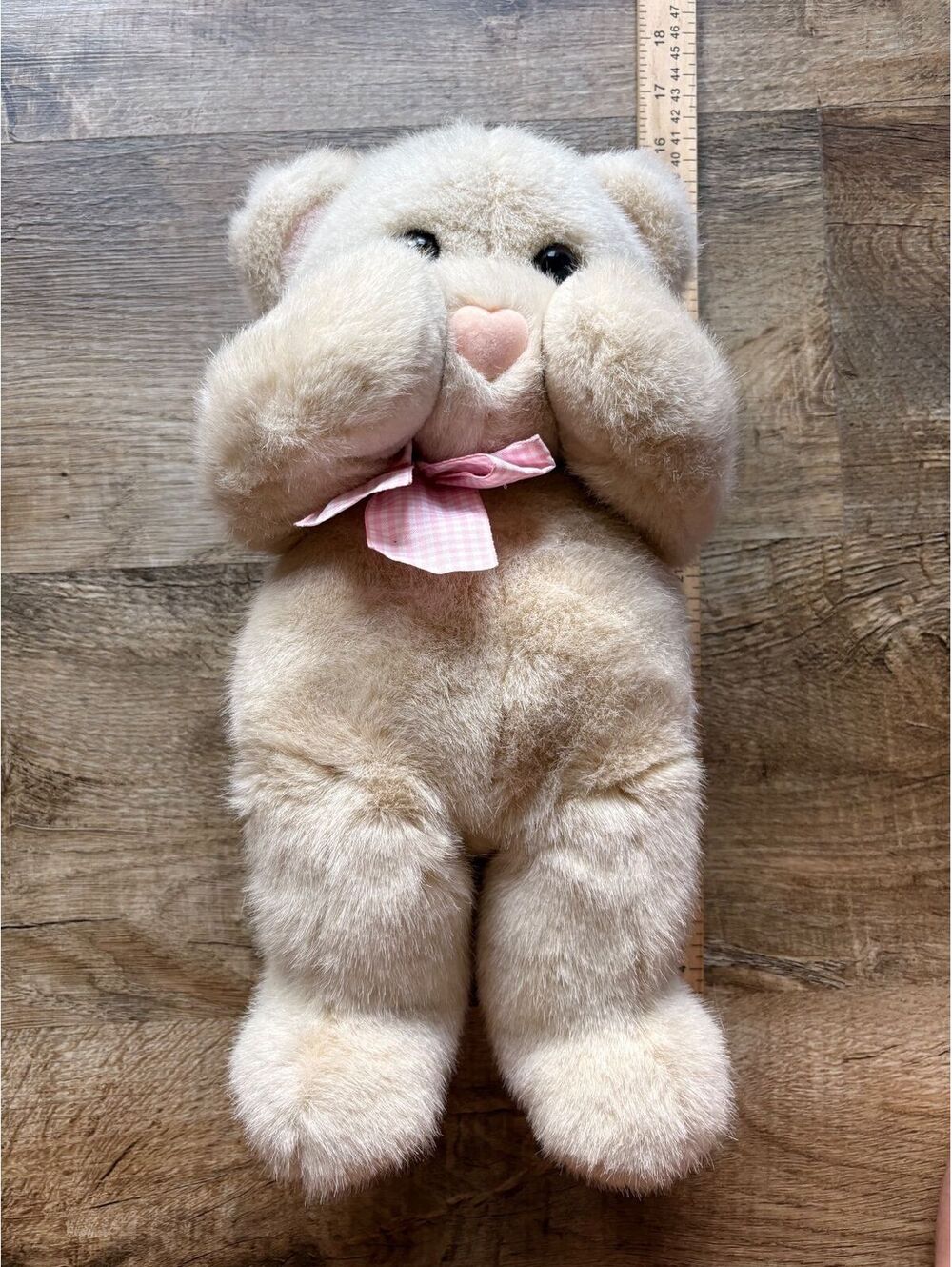 Dakin Soft Beige Plush Teddy Bear with Magnetic Bashful Hands
